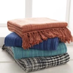 Surya Tori Teal 49"x59" Throw Blanket -Furniture Store b2743086 6c68 466f 950c cee3d761e2c4