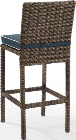 Crosley Furniture® Bradenton 2-Piece Navy Outdoor Wicker Bar Height Stool Set -Furniture Store b3392f82 0286 4ea9 bda5 6c2e71c2f144