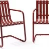 Crosley Furniture® Gracie 2-Piece Dark Red Satin Outdoor Metal Armchair Set -Furniture Store b76961f8 baf0 43db 9866 c20950b33218