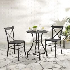 Crosley Furniture® Astrid Matte Black Indoor/Outdoor Bistro Table -Furniture Store b876d533 dc03 47db 938e 0517ba529fec