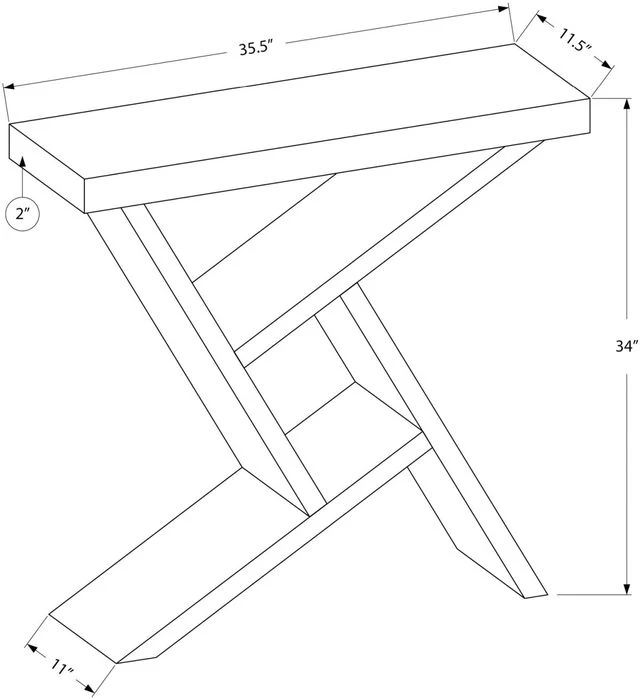 Monarch Specialties Accent Table, Console, Entryway, Narrow, Sofa, Living Room, Bedroom, Laminate, Grey, White, Contemporary, Modern 4 Monarch Specialties Accent Table, Console, Entryway, Narrow, Sofa, Living Room, Bedroom, Laminate, Grey, White, Contemporary, Modern - Image 2