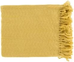 Surya Thelma Bright Yellow 50"x60" Throw Blanket