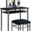 Monarch Specialties Vanity Set, Set Of 2, Makeup Table, Organizer, Dressing Table, Bedroom, Metal, Laminate, Black, Grey, Transitional