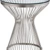 Monarch Specialties Accent Table, Side, End, Nightstand, Lamp, Living Room, Bedroom, Metal, Tempered Glass, Grey, Clear, Transitional