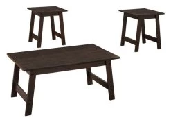 Monarch Specialties Table Set, 3Pcs Set, Coffee, End, Side, Accent, Living Room, Laminate, Brown, Transitional