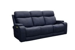IPowr Leather Triple Power Zero Gravity Reclining Sofa With Heat And Massage