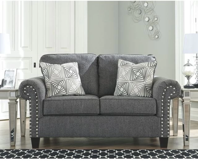 Benchcraft® Agleno Charcoal Loveseat 4 Benchcraft® Agleno Charcoal Loveseat - Image 2