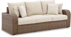 Signature Design By Ashley® Sandy Bloom Beige Outdoor Sofa With Cushion
