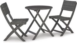 Signature Design By Ashley® Safari Peak 3-Piece Gray Outdoor Table And Chairs Set