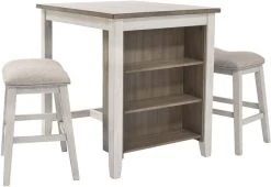 Signature Design By Ashley® Skempton 3-Piece White/Light Brown Counter Height Dining Table Set