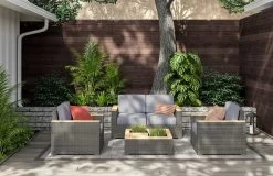 Homestyles® Boca Raton 4-Piece Brown Outdoor Loveseat Set -Furniture Store c167cbc3 0bae 4b9c 88df 181a2af711de