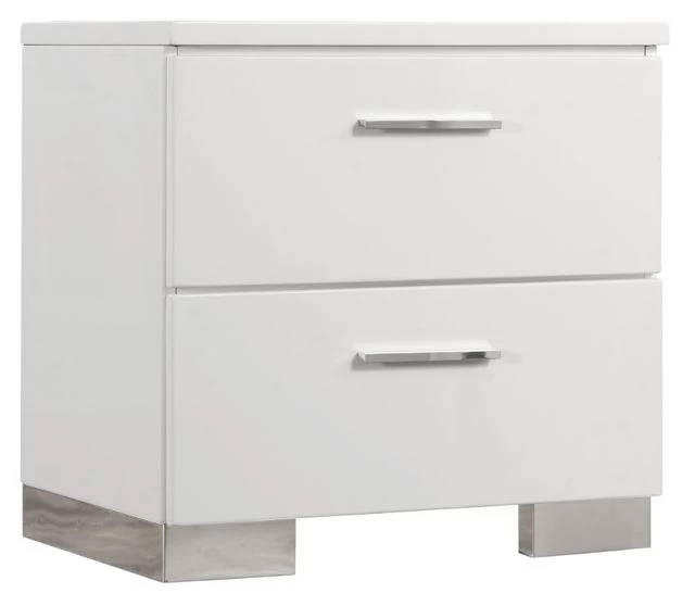 Coaster® Felicity Glossy White Nightstand 3 Coaster® Felicity Glossy White Nightstand