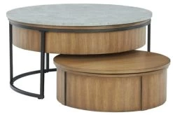 Signature Design By Ashley® Fridley 2-Piece Natural Nesting Coffee Table Set