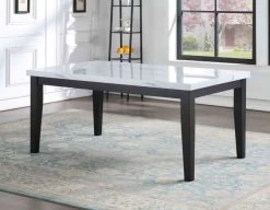 Steve Silver Co. Sterling White Faux-Marble Top 66" Dining Table With Cordovan Dark Cherry Base -Furniture Store c57cae91 b4a5 4ec0 ad59 829a7616806d