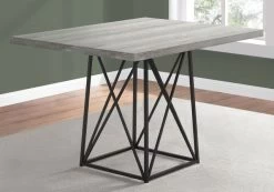 Monarch Specialties Dining Table, 48" Rectangular, Small, Kitchen, Dining Room, Metal, Laminate, Grey, Black, Contemporary, Modern -Furniture Store c84dd5f8 f509 4bfb ac0e 1551385a8fcb