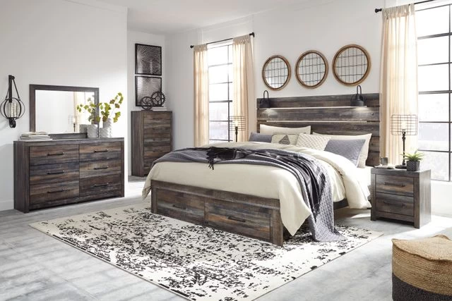 Signature Design By Ashley® Drystan Brown 3pc King Bedroom Set With Footboard Storage P47112504 3 Signature Design By Ashley® Drystan Brown 3pc King Bedroom Set With Footboard Storage P47112504