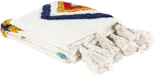 Surya Paki Cream 50"x60" Throw Blanket 4 Surya Paki Cream 50"x60" Throw Blanket - Image 2