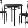 Monarch Specialties Dining Table Set, 3Pcs Set, Small, 30" Round, Kitchen, Metal, Laminate, Black, Contemporary, Modern 1 Monarch Specialties Dining Table Set, 3Pcs Set, Small, 30" Round, Kitchen, Metal, Laminate, Black, Contemporary, Modern -Furniture Store c933f1b9 1919 4d40 9f01 75a171040193