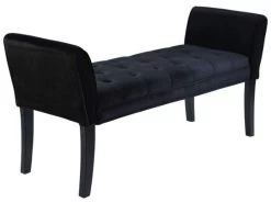 Armen Living Chatham Bench In Black Velvet