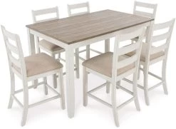 Signature Design By Ashley® Skempton 7-Piece Light Brown/White Counter Height Dining Set -Furniture Store ca4fd0b7 ca0e 4983 be30 b0b830dd9986