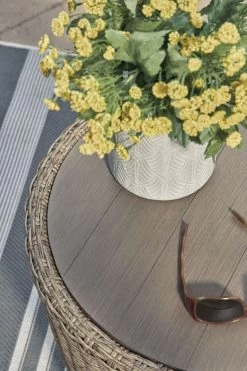 Signature Design By Ashley® Danson Beige Outdoor End Table -Furniture Store ca80fb89 cfae 4a83 8b8f a0ebd787f7b9