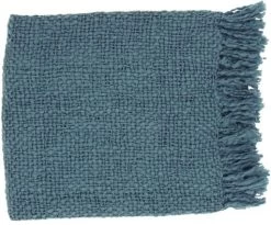 Surya Tobias Teal 51"x71" Throw Blanket