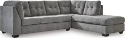 Signature Design By Ashley® Marelton 2-Piece Gray Left-Arm Facing Sleeper Sectional With Chaise