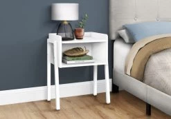 Monarch Specialties Accent Table, Side, End, Nightstand, Lamp, Living Room, Bedroom, Metal, Laminate, White, Contemporary, Modern -Furniture Store ce47e7a7 65f7 4b1c 83be db5f2332521c