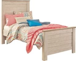 Signature Design By Ashley® Willowton Whitewash Twin Panel Youth Bed