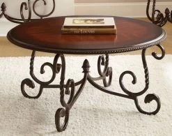 Steve Silver Co.® Crowley Dark Cherry Cocktail Table With Metal Base