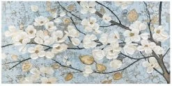 Olliix By Madison Park Luminous Bloom Blue Gold Foil Floral Hand Embellished Canvas Art