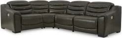 Signature Design By Ashley® Center Line 4-Piece Dark Gray Power Reclining Sectional