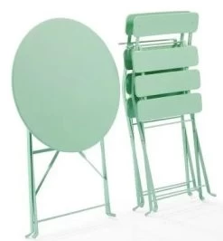 Crosley Furniture® Karlee 3-Piece Mint Indoor/Outdoor Metal Bistro Set -Furniture Store d1e84cb9 99d1 4b36 b38e 39f9f2770a30