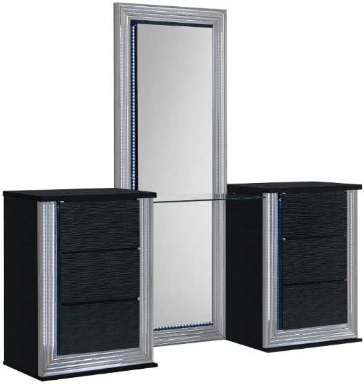 Global Furniture USA Ylime 3-Piece Black Vanity Set With LED 3 Global Furniture USA Ylime 3-Piece Black Vanity Set With LED