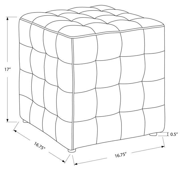 Monarch Specialties Ottoman, Pouf, Footrest, Foot Stool, 18" Square, Linen Look, Blue, Contemporary, Modern 6 Monarch Specialties Ottoman, Pouf, Footrest, Foot Stool, 18" Square, Linen Look, Blue, Contemporary, Modern - Image 4