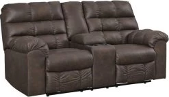Signature Design By Ashley® Derwin Nut Reclining Loveseat With Console