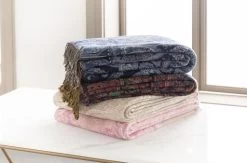 Surya Boteh Navy/Bright Red 50"x60" Throw Blanket -Furniture Store d5351605 56a9 40d4 b7a6 23f81903f888