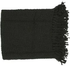 Surya Tobias Black 51"x71" Throw Blanket