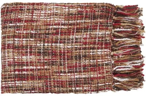 Surya Tabitha Bright Red 50"x60" Throw Blanket 3 Surya Tabitha Bright Red 50"x60" Throw Blanket