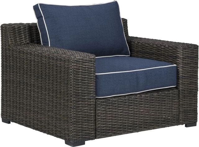 Signature Design By Ashley® Grasson Lane 4-Piece Brown/Blue Outdoor Seating Set 5 Signature Design By Ashley® Grasson Lane 4-Piece Brown/Blue Outdoor Seating Set - Image 3