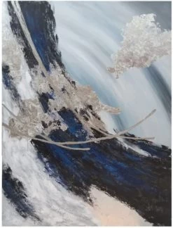 Crestview Collection Heavy Lines Blue/White Wall Art