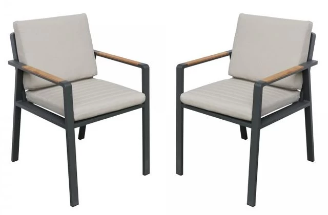 Armen Living Nofi 2-Piece Charcoal Outdoor Patio Dining Chairs 3 Armen Living Nofi 2-Piece Charcoal Outdoor Patio Dining Chairs