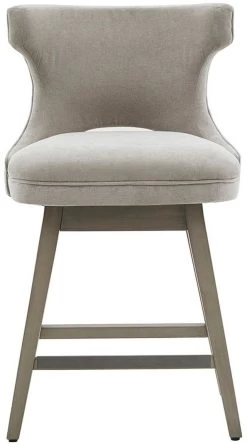 Olliix By Madison Park Light Grey Emmett Swivel Counter Stool