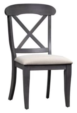 Liberty Furniture Ocean Isle Dark Gray Upholstered X Back Side Chair - Set Of 2