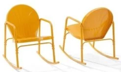 Crosley Furniture® Griffith 2-Piece Tangerine Gloss Outdoor Metal Rocking Chair Set -Furniture Store dd468818 41a0 4598 b9a7 8cbb8dc26ca6