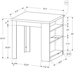 Monarch Specialties Dining Table, 36" Rectangular, Small, Counter Height, Kitchen, Dining Room, Laminate, White, Contemporary, Modern -Furniture Store e0c82e51 6c27 455a 9207 d45100ab3503