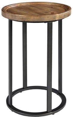 Olliix By Martha Stewart Reclaimed Oak/Iron Irisa Round Accent Table