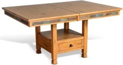 Sunny Designs™ Sedona Rustic Oak Dual Height Butterfly Leaf Dining Table