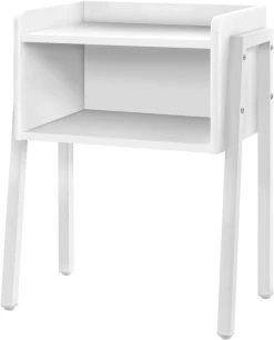 Monarch Specialties Accent Table, Side, End, Nightstand, Lamp, Living Room, Bedroom, Metal, Laminate, White, Contemporary, Modern