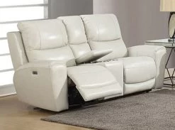 Steve Silver Co. Laurel Ivory Leather Power Reclining Console Loveseat
